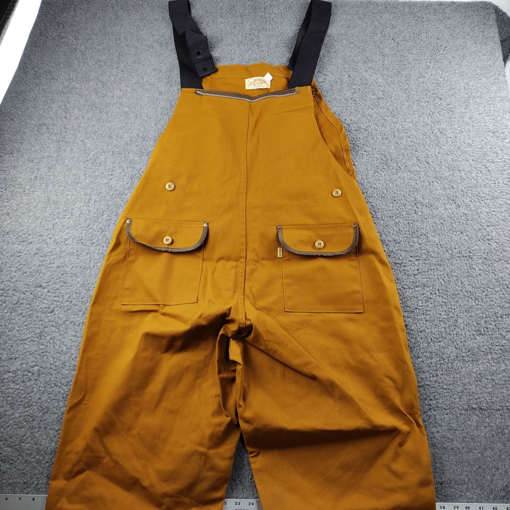 VTG Saf-T-Bak Overalls Mens 42x28 Hunting Bibs Brown Canvas Duck USA Made
